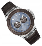  Shop Authentic Guess Rigor Analogue Quartz Blue Dial Brown Leather Strap Watch For Men - W0040G10 - Luxxuri