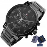  Shop Authentic Tommy Hilfiger Daniel Black Dial Black Steel Strap Watch for Men - 1710383 - Luxxuri