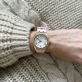  Shop Authentic Guess Cosmo Diamonds Silver Dial Pink Silicone Strap Watch for Women - GW0034L3 - Luxxuri
