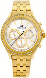  Shop Authentic Tommy Hilfiger Ari Multifunction Diamonds Silver Dial Gold Steel Strap Watch for Women - 1781977 - Luxxuri