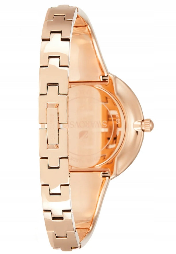 Swarovski Crystal Rose Black Dial Rose Gold Steel Strap Watch for Women - 5484050