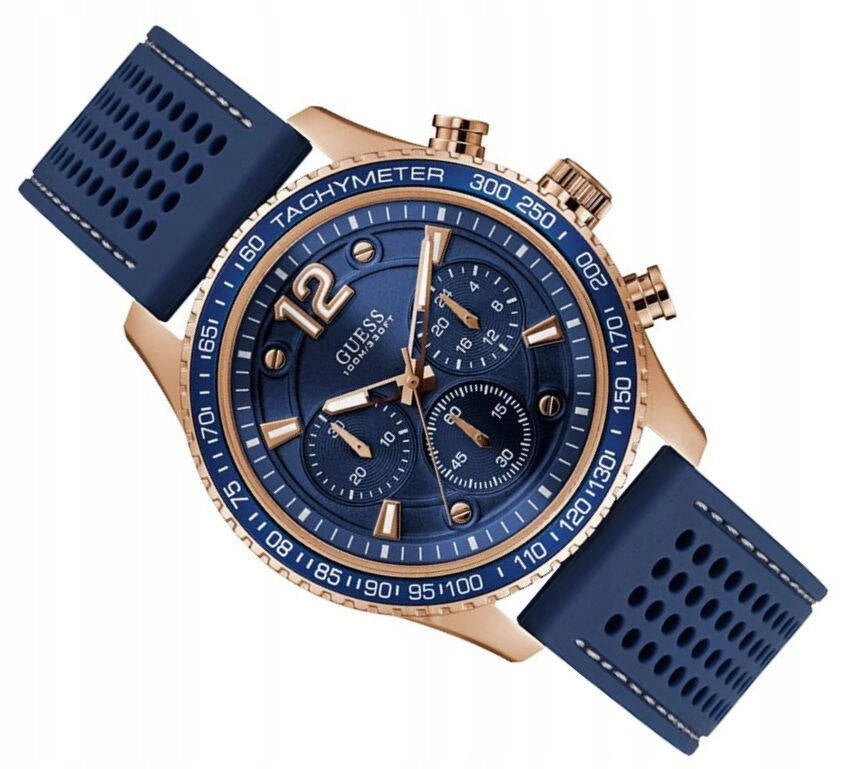  Shop Authentic Guess Fleet Blue Dial Blue Rubber Strap Watch for Men - W0971G3 - Luxxuri