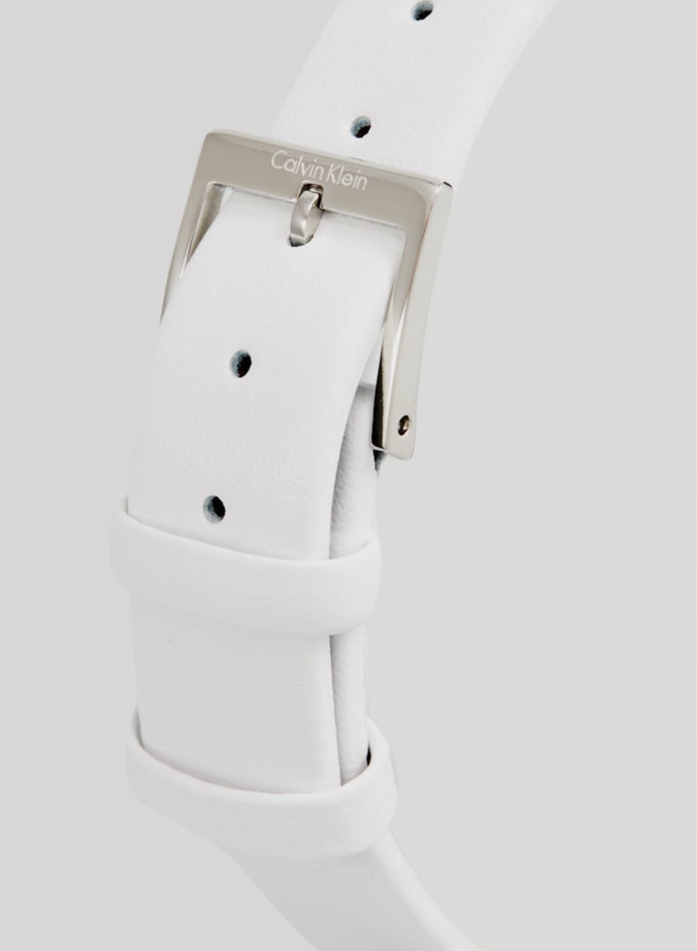  Shop Authentic Calvin Klein Rise White Grey Dial White Leather Strap Watch for Women - K7A231L6 - Luxxuri