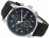  Shop Authentic Hugo Boss Navigator Black Dial Black Leather Strap Watch for Men - 1513535 - Luxxuri