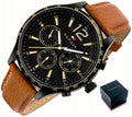  Shop Authentic Tommy Hilfiger Gavin Chronograph Quartz Black Dial Brown Leather Strap Watch for Men - 1791470 - Luxxuri