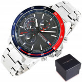  Shop Authentic Tommy Hilfiger Bank Chronograph Blue Dial Silver Steel Strap Watch for Men - 1791718 - Luxxuri