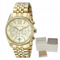  Shop Authentic Michael Kors Lexington Chronograph Gold Dial Gold Steel Strap Watch for Women - MK5556 - Luxxuri