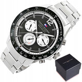  Shop Authentic Tommy Hilfiger Luke Quartz Black Dial Silver Steel Strap Watch for Men - 1791120 - Luxxuri