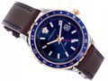  Shop Authentic Versace Hellenyium GMT Blue Dial Brown Leather Strap Watch for Men - V11080017 - Luxxuri