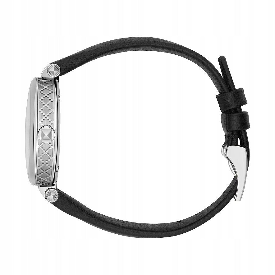  Shop Authentic Gucci Diamantissima Diamonds Black Dial Black Leather Strap Watch For Women - YA141403 - Luxxuri