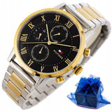  Shop Authentic Tommy Hilfiger Analog Black Dial Two Tone Steel Strap Watch for Men - 1791539 - Luxxuri