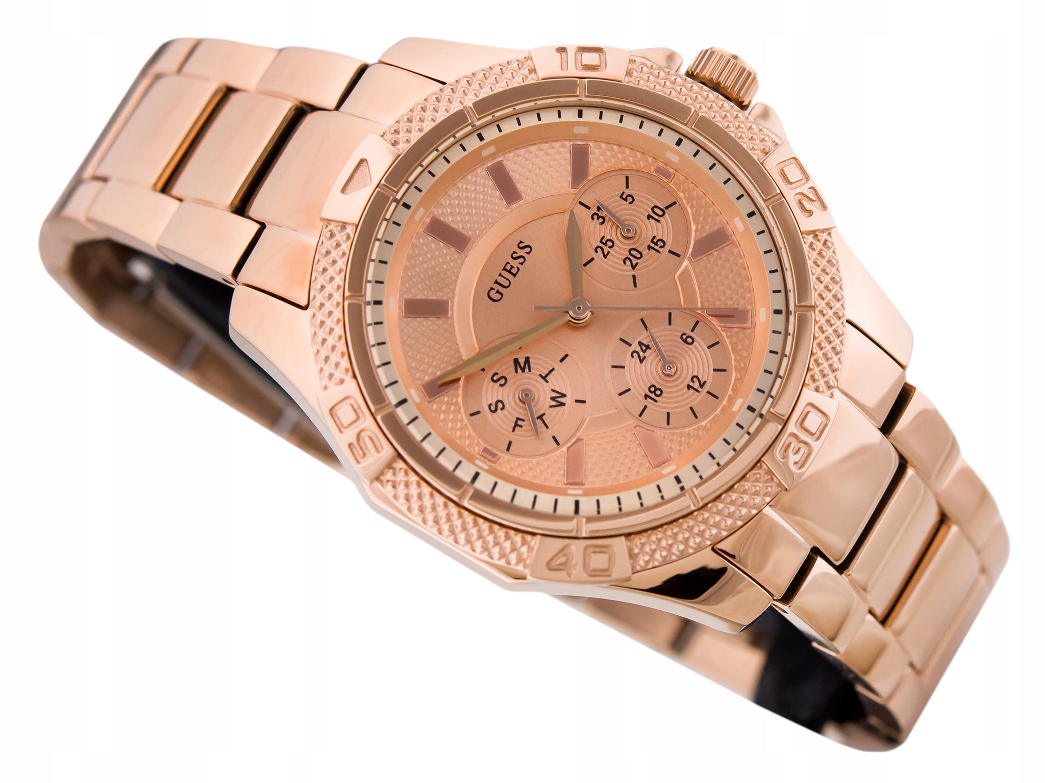Guess Phantom Mini Rose Gold Dial Rose Gold Steel Strap Watch for Women - W0235L3