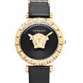  Shop Authentic Versace Palazzo Empire Greca Black Dial Black Leather Strap Watch for Women - VEDV00119 - Luxxuri