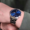  Shop Authentic Emporio Armani Giovanni Quartz Blue Dial Silver Steel Strap Watch For Men - AR11227 - Luxxuri