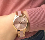  Shop Authentic Michael Kors Slim Runway Rose Gold Dial Two Tone Steel Strap Watch for Women - MK4294 - Luxxuri