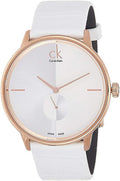  Shop Authentic Calvin Klein Accent White Dial White Leather Strap Watch for Men - K2Y2X6KW - Luxxuri