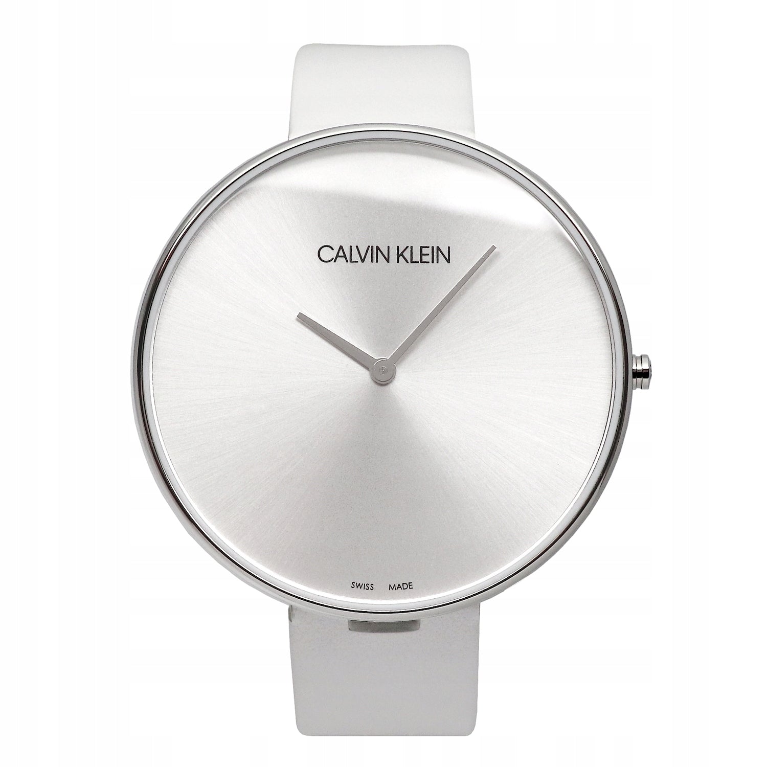  Shop Authentic Calvin Klein Full Moon White Dial White Leather Strap Watch for Women - K8Y231L6 - Luxxuri