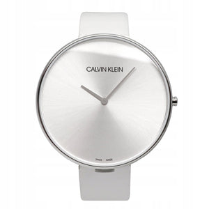  Shop Authentic Calvin Klein Full Moon White Dial White Leather Strap Watch for Women - K8Y231L6 - Luxxuri
