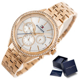  Shop Authentic Tommy Hilfiger Ari Diamonds Silver Dial Rose Gold Steel Strap Watch for Women - 1781978 - Luxxuri