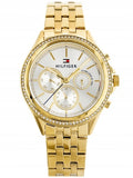  Shop Authentic Tommy Hilfiger Ari Multifunction Diamonds Silver Dial Gold Steel Strap Watch for Women - 1781977 - Luxxuri