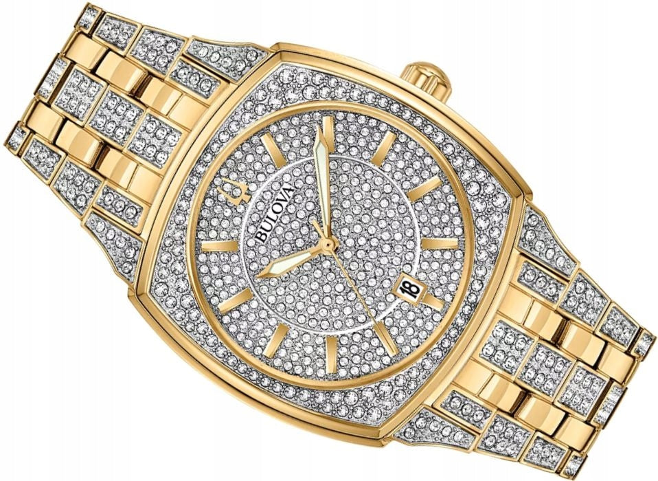  Shop Authentic Bulova Phantom Crystal Silver Dial Two Tone Steel Strap Watch for Men - 98B323 - Luxxuri