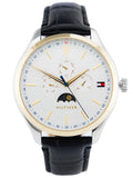  Shop Authentic Tommy Hilfiger Oliver Analog Silver Dial Black Leather Strap Watch for Men - 1791305 - Luxxuri