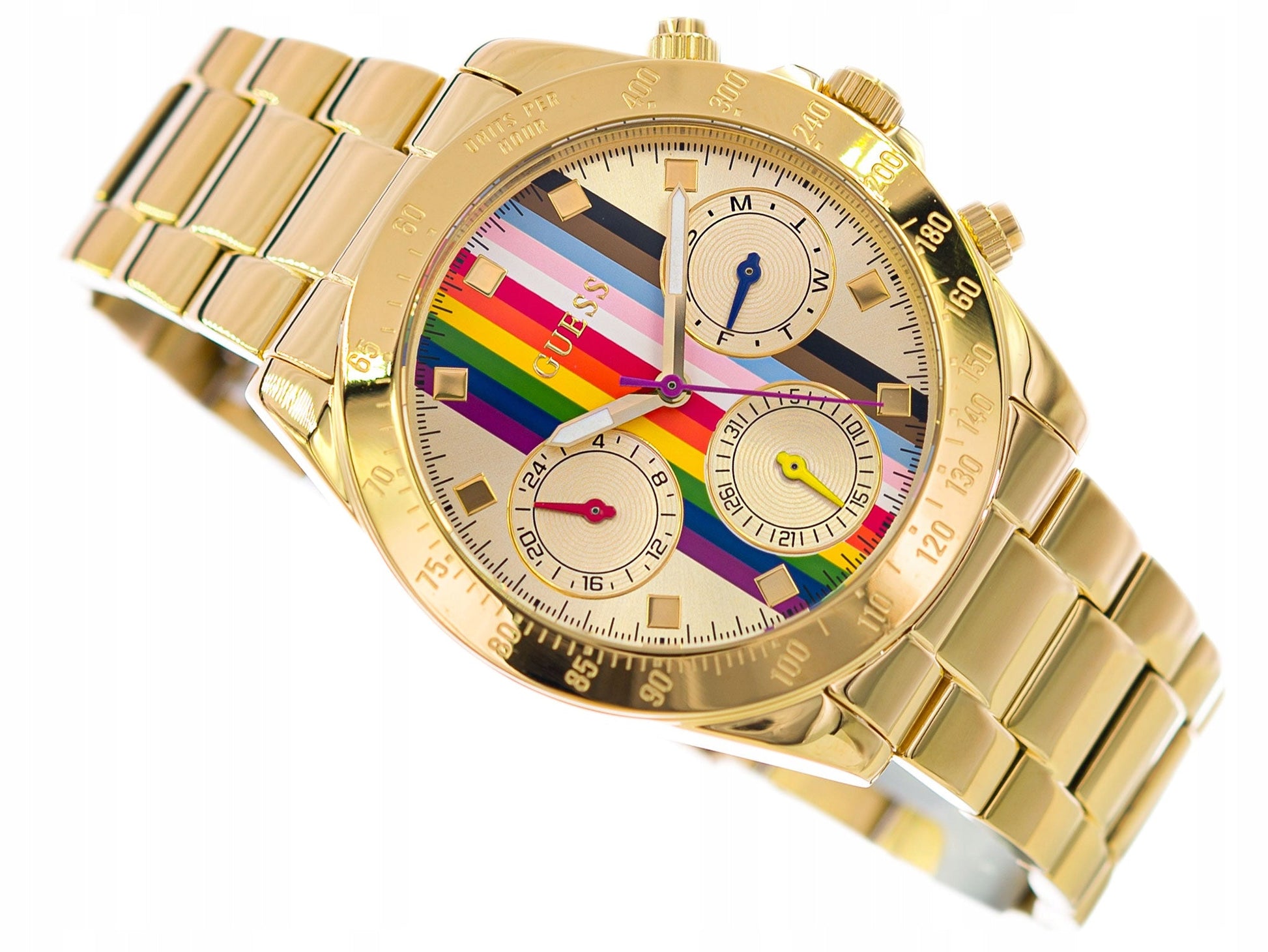  Shop Authentic Guess Eclipse Multifunction Gold Dial Gold Steel Strap Watch for Women - GW0433L1 - Luxxuri