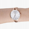  Shop Authentic Calvin Klein Graphic Silver Dial Rose Gold Steel Strap Watch for Women - K7E23646 - Luxxuri