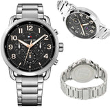 Shop Authentic Tommy Hilfiger Briggs Chronograph Black Dial Silver Steel Strap Watch for Men - 1791422 - Luxxuri