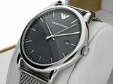  Shop Authentic Emporio Armani Luigi Quartz Grey Dial Silver Mesh Bracelet Watch For Men - AR11069 - Luxxuri