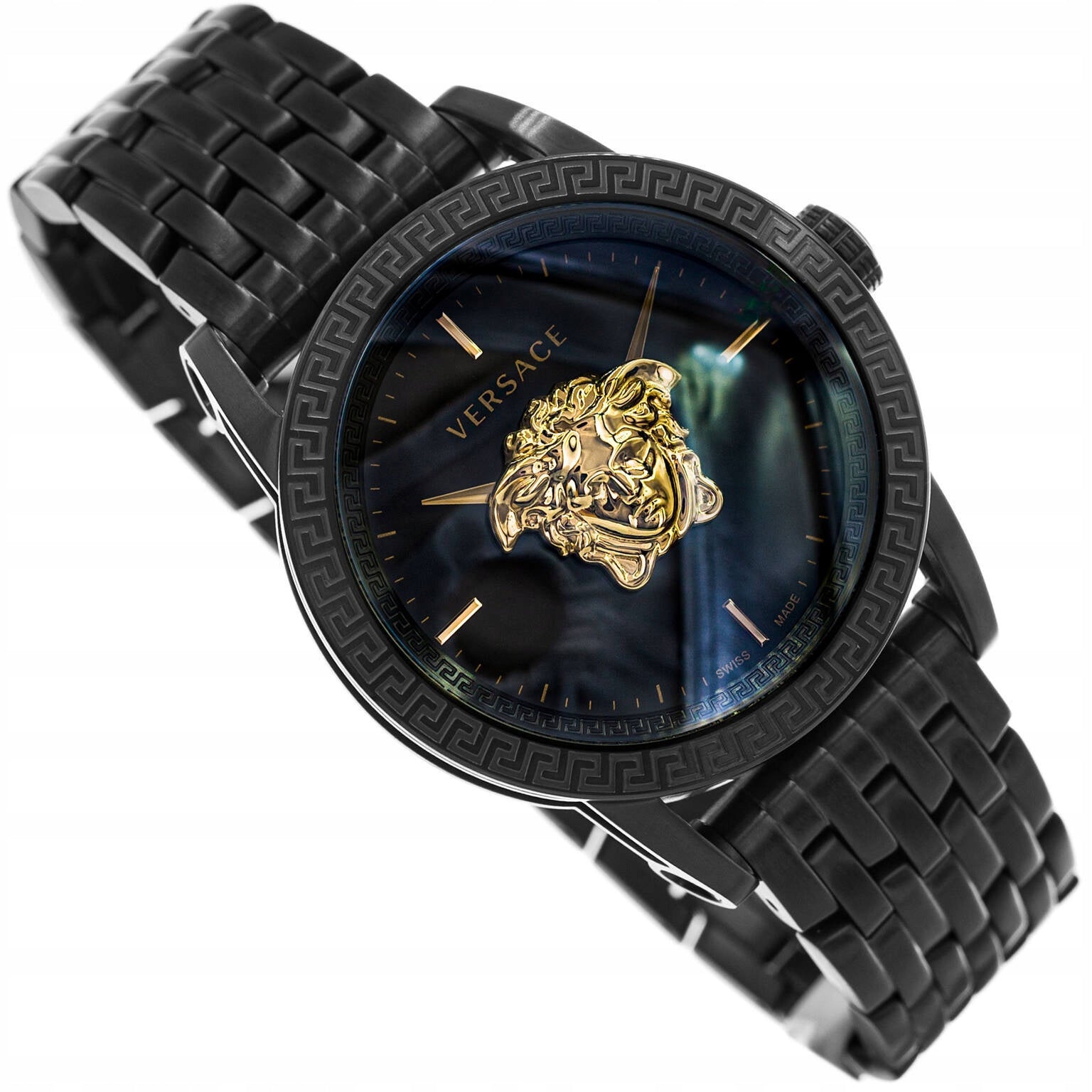  Shop Authentic Versace Palazzo Empire Black Dial Black Steel Strap Watch for Men - VERD00518 - Luxxuri
