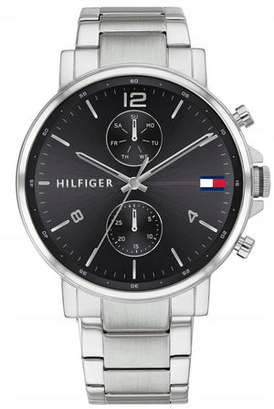  Shop Authentic Tommy Hilfiger Daniel Black Dial Silver Steel Strap Watch for Men - 1710413 - Luxxuri