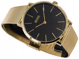  Shop Authentic Hugo Boss Horizon Quartz Black Dial Gold Mesh Bracelet Watch For Men - HB1513735 - Luxxuri