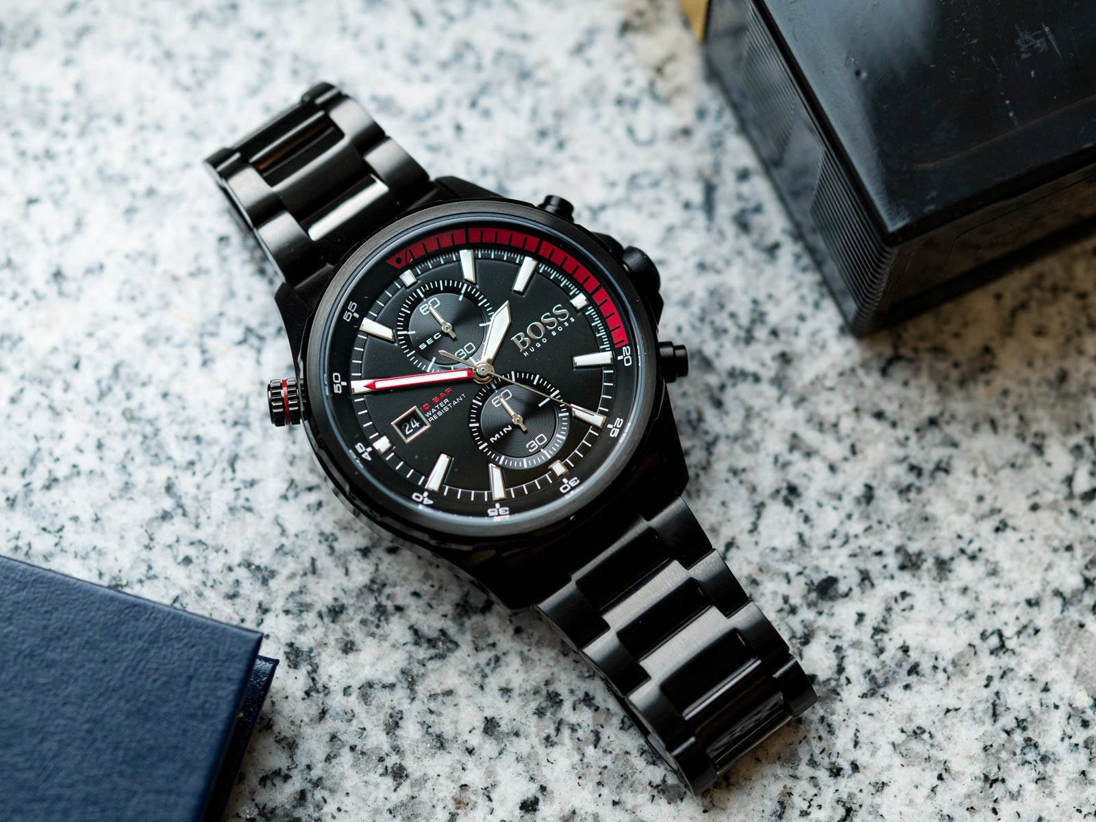  Shop Authentic Hugo Boss Globetrotter Black Dial Black Steel Strap Watch for Men - 1513825 - Luxxuri