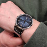  Shop Authentic Emporio Armani Giovanni Quartz Blue Dial Silver Steel Strap Watch For Men - AR11227 - Luxxuri