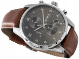  Shop Authentic Hugo Boss Skymaster Grey Dial Brown Leather Strap Watch for Men - 1513787 - Luxxuri