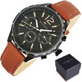  Shop Authentic Tommy Hilfiger Gavin Chronograph Quartz Black Dial Brown Leather Strap Watch for Men - 1791470 - Luxxuri