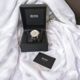  Shop Authentic Hugo Boss Jet Silver Dial Black Leather Strap Watch for Men - 1513282 - Luxxuri