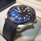  Shop Authentic Tag Heuer Aquaracer Quartz Blue Dial Blue Rubber Strap Watch for Men - WAY101C.FT6153 - Luxxuri