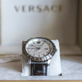  Shop Authentic Versace Univers White Dial Brown Leather Strap Watch for Men - VEBK00118 - Luxxuri