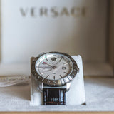  Shop Authentic Versace Univers White Dial Brown Leather Strap Watch for Men - VEBK00118 - Luxxuri