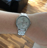  Shop Authentic Tommy Hilfiger Jenna Quartz White Dial Silver Steel Strap Watch for Women - 1782068 - Luxxuri