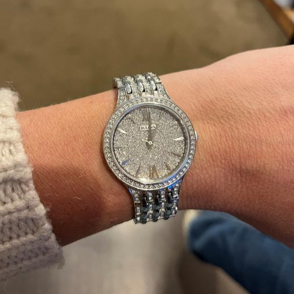  Shop Authentic Bulova Crystal Collection Silver Dial Silver Steel Strap Watch for Women - 96L243 - Luxxuri