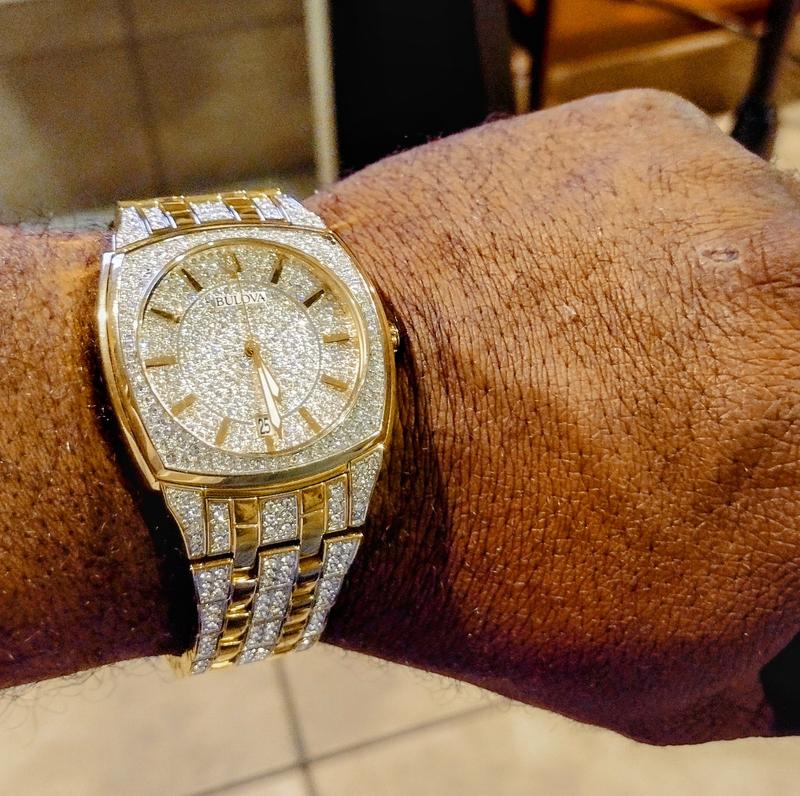  Shop Authentic Bulova Phantom Crystal Silver Dial Two Tone Steel Strap Watch for Men - 98B323 - Luxxuri