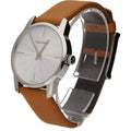  Shop Authentic Calvin Klein City Silver Dial Orange Leather Strap Watch for Women - K2G231G6 - Luxxuri
