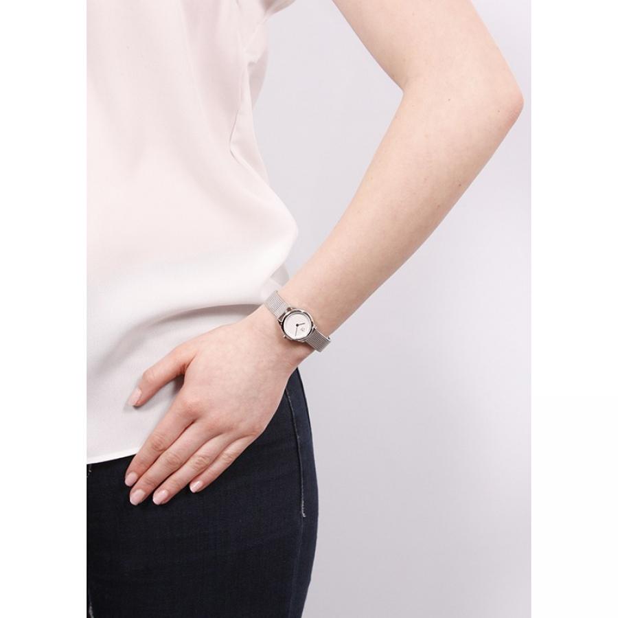  Shop Authentic Calvin Klein Minimal White Dial Silver Mesh Bracelet Watch for Women - K3M2312Y - Luxxuri