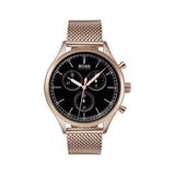  Shop Authentic Hugo Boss Companion Quartz Black Dial Rose Gold Mesh Bracelet Watch For Men - HB1513548 - Luxxuri