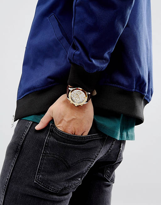  Shop Authentic Hugo Boss Ikon White Dial Brown Leather Strap Watch for Men - 1513174 - Luxxuri