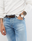  Shop Authentic Hugo Boss Classic White Dial Brown Leather Strap Watch for Men - 1513486 - Luxxuri