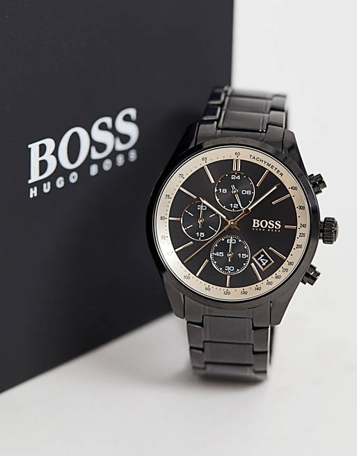  Shop Authentic Hugo Boss Grand Prix Black Dial Black Steel Strap Watch for Men - 1513578 - Luxxuri